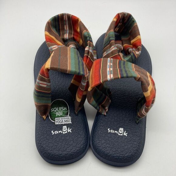 Sanuk Women’s Striped Sandals-Yoga Sling 2 Size 6 Like New - Picture 4 of 6